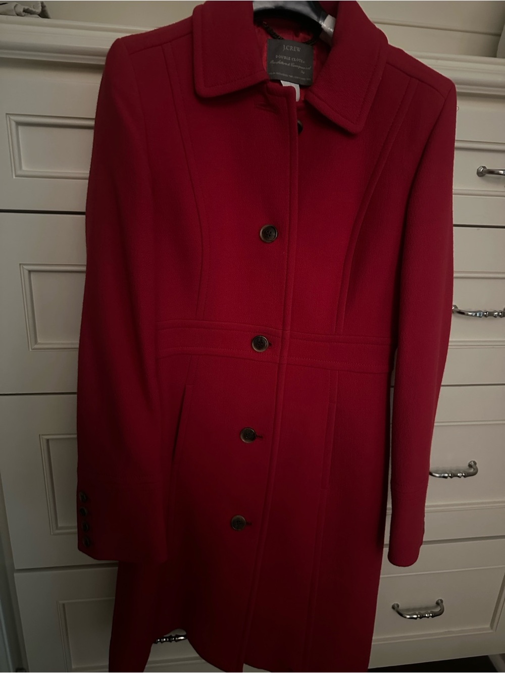 J. Crew Red Double-Cloth Wool Blend Coat